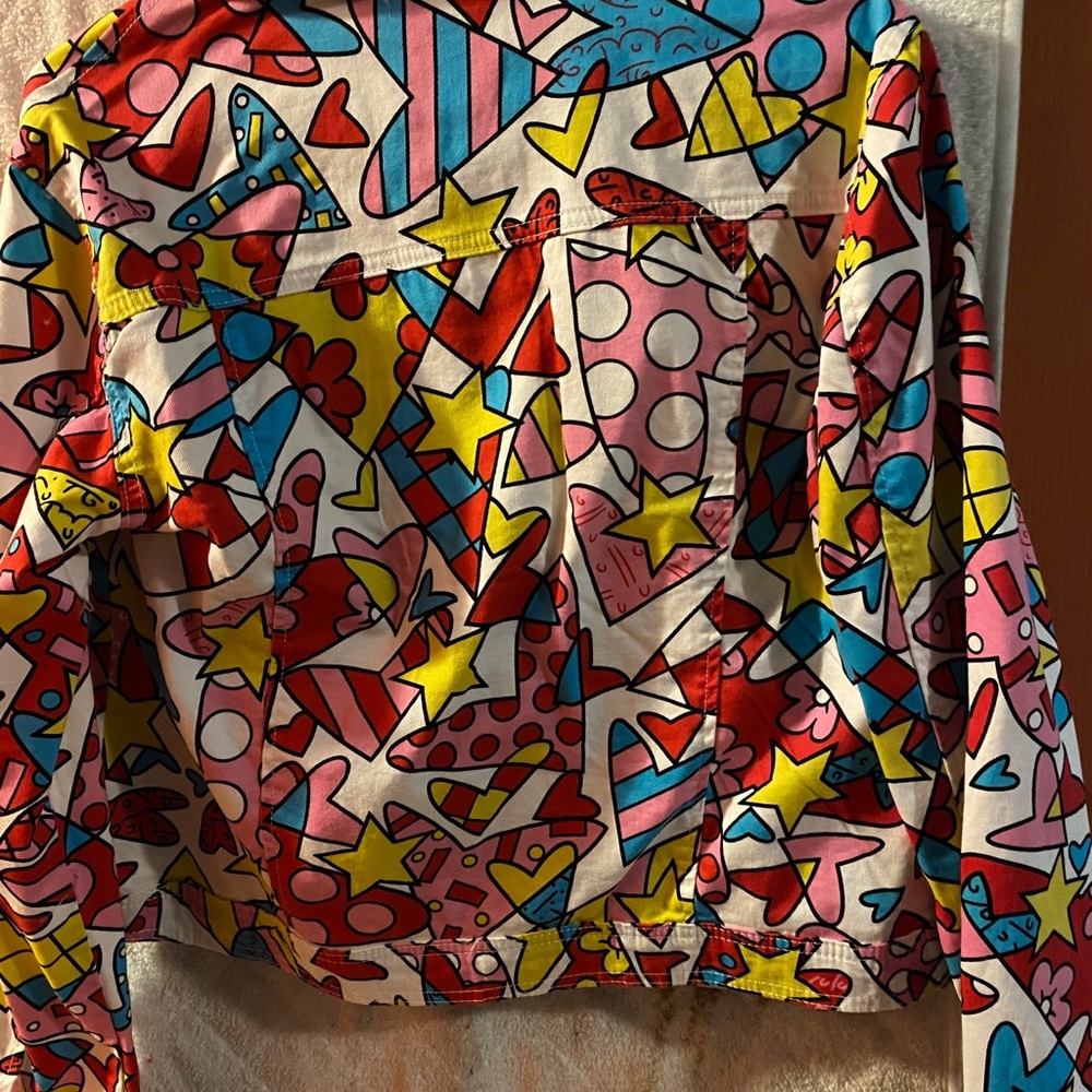 White jean print jacket - Picture 2 of 3